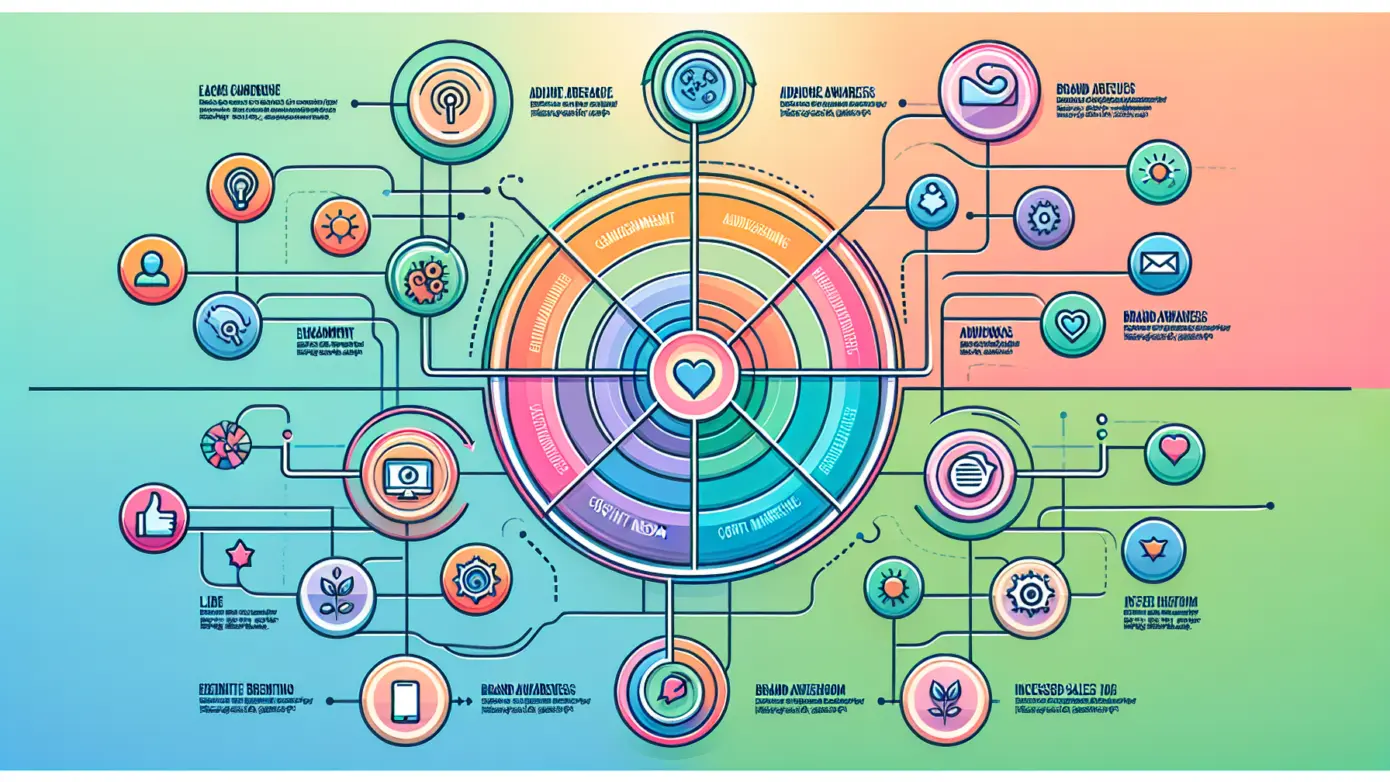 Infographic on social media benefits in content marketing, with icons for engagement, reach, brand, and sales.2024-04-24T03:33:01.038Z