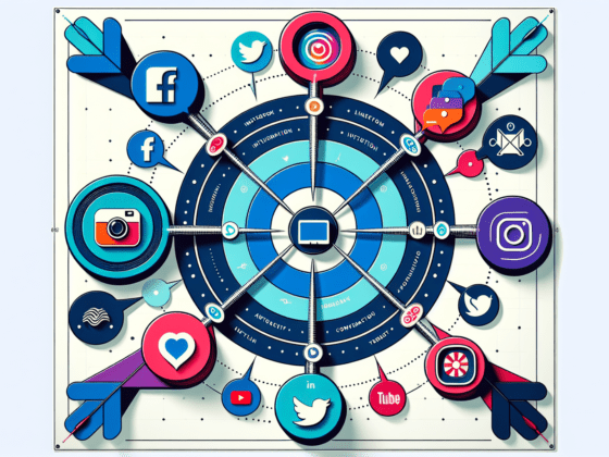 Infographic showing target-like social media platforms with outward arrows symbolizing content reach.2024-05-08T03:33:08.157Z