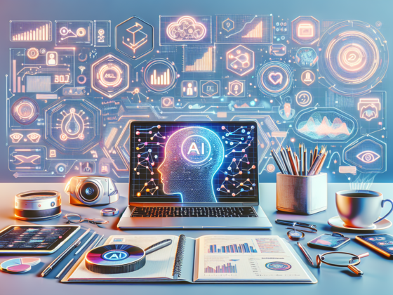 Alt text: "Solopreneur using AI tools for digital marketing strategy on a laptop, showcasing analytics and social media platforms."2024-09-18T11:19:42.509Z