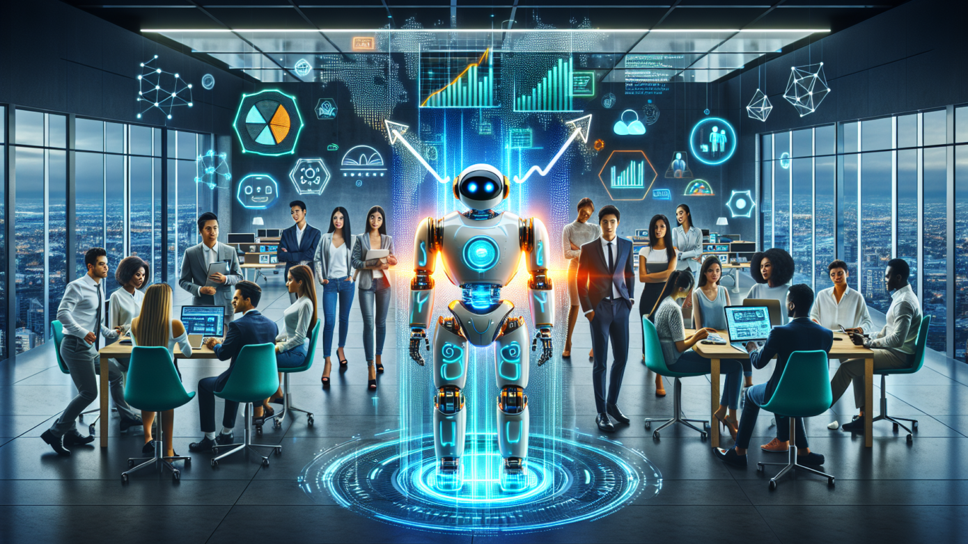 Alt text: "A solopreneur analyzing data on a laptop, with a chatbot interface on the screen, symbolizing how AI marketing bots can enhance business success and efficiency for solo entrepreneurs."2024-10-04T03:33:25.890Z