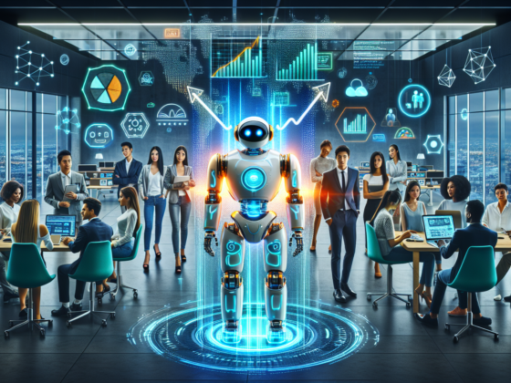 Alt text: "A solopreneur analyzing data on a laptop, with a chatbot interface on the screen, symbolizing how AI marketing bots can enhance business success and efficiency for solo entrepreneurs."2024-10-04T03:33:25.890Z