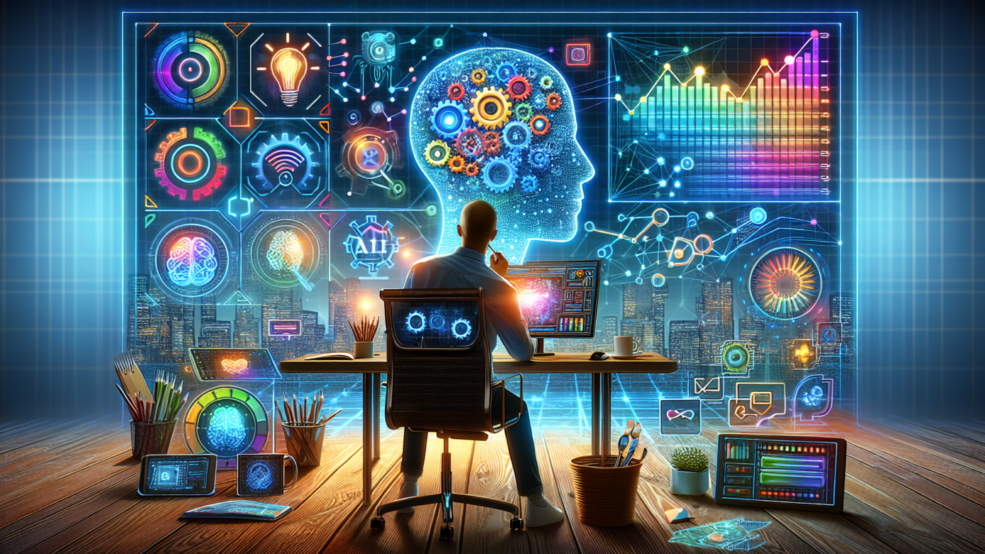 Alt text: "Collage of AI branding tools featuring software logos and a solopreneur working on a laptop, illustrating key resources for personal branding growth."2024-10-29T03:33:44.875Z