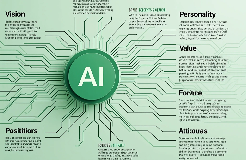 An AI-driven approach to brand architecture, showcasing interconnected digital elements symbolizing AI's role in organizing and enhancing brand management.