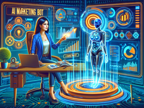 Alt text: "An AI marketing bot assisting a solopreneur in analyzing customer data and enhancing business strategies, representing the impact of AI marketing technology on business success."2024-11-08T03:33:47.154Z