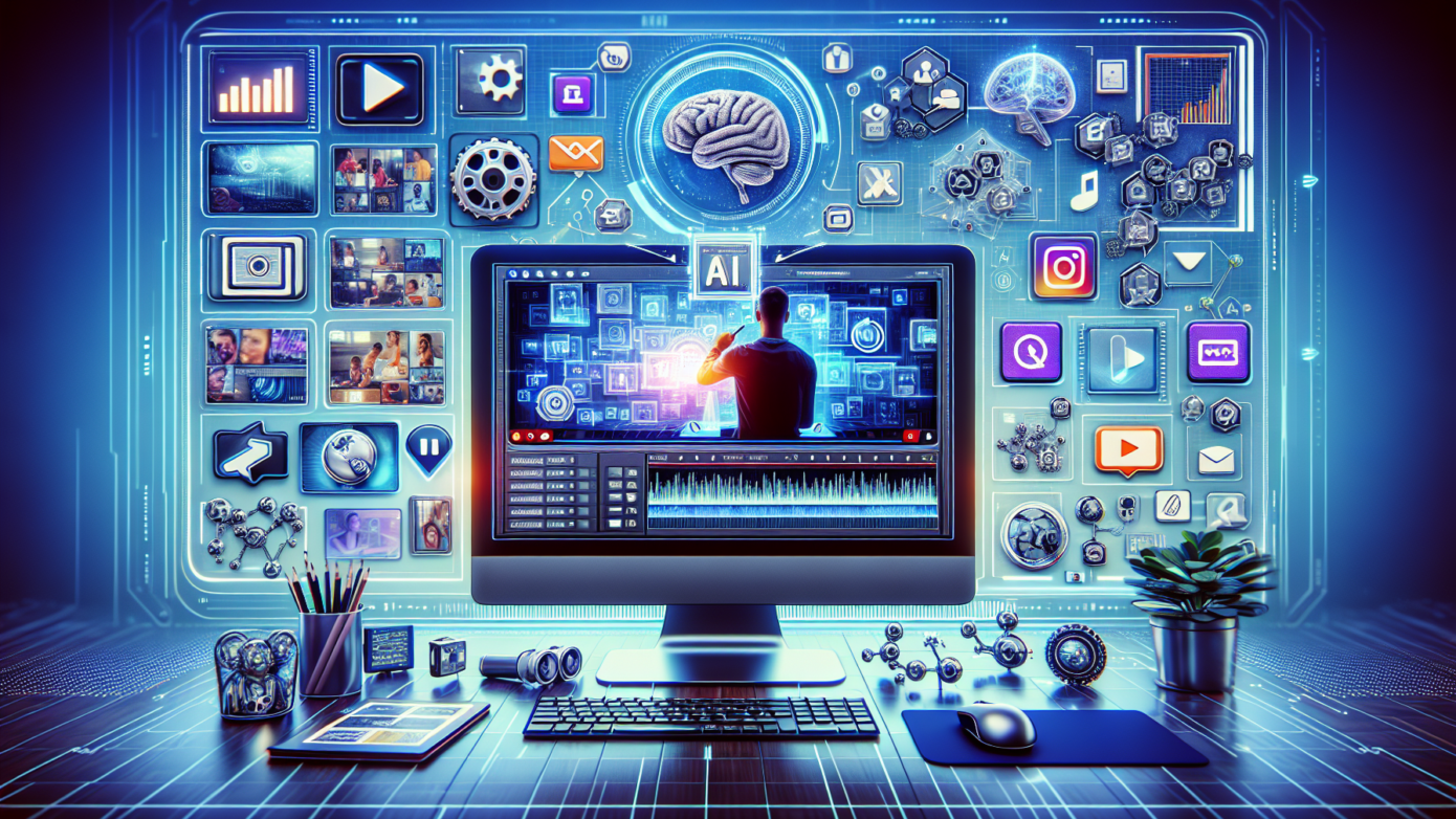 Alt text: "A solopreneur using a free AI video generator on a laptop, illustrating how to create videos easily for marketing."2024-11-14T03:33:11.292Z