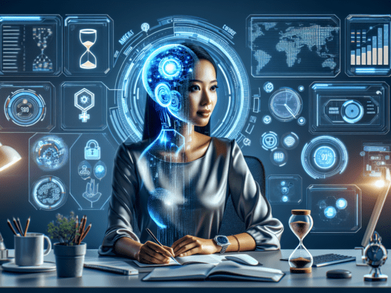 Alt text: "A solopreneur using an AI marketing bot on a laptop, showcasing efficient strategies for leveraging AI in marketing."2024-11-15T03:33:47.756Z