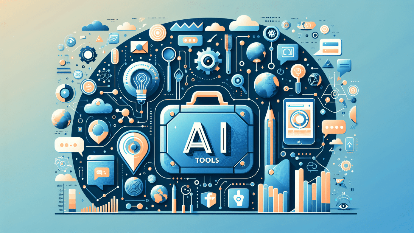 Image of a laptop displaying various graphs and social media icons, illustrating ai tools for social media marketing strategies.