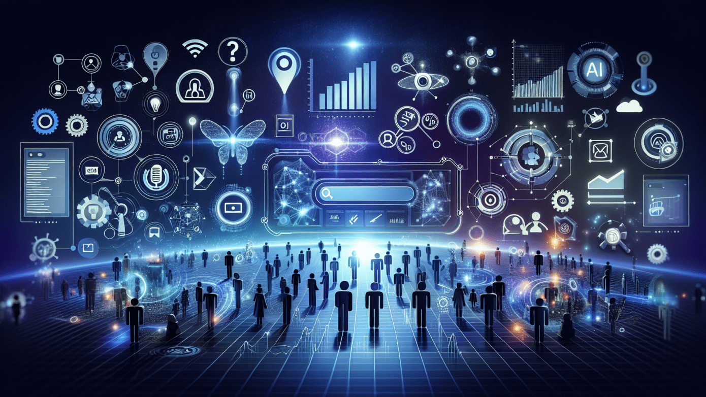 Image depicting AI technology analyzing brand data with digital graphs, illustrating how AI brand insights enhance zero-click search strategies.