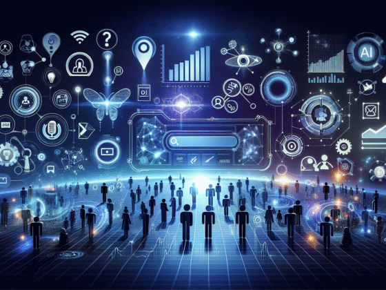 Image depicting AI technology analyzing brand data with digital graphs, illustrating how AI brand insights enhance zero-click search strategies.