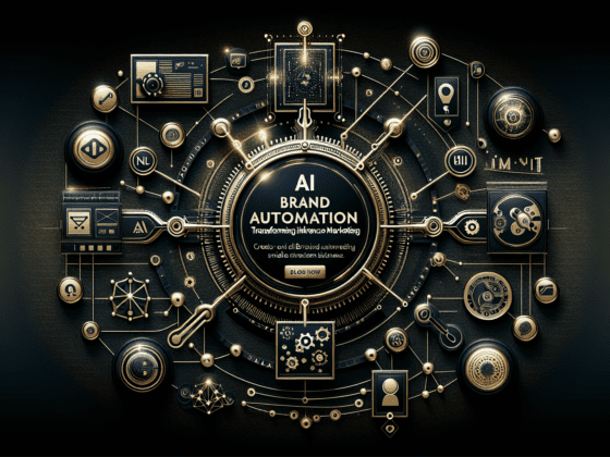 Image depicting a digital interface showcasing AI brand automation tools, transforming influencer marketing strategies for small businesses.