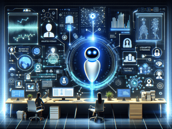 Image of a businesswoman analyzing digital marketing graphs on a laptop, highlighting AI SEO keyword strategies for enhanced business efficiency.