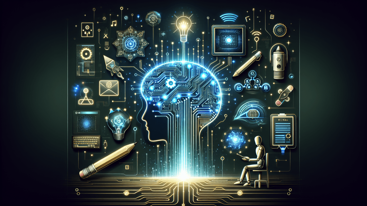 "AI-driven social media content generator interface on laptop, perfect for small business content strategy enhancement."