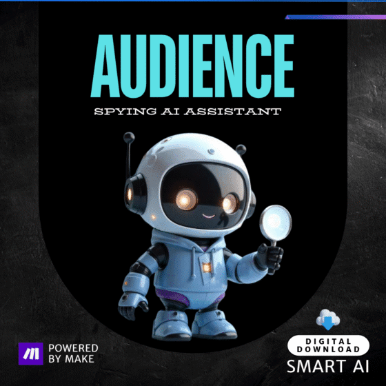 Robot holding magnifying glass, symbolizing Target Audience AI Assistant that automates persona generation and AI market research.