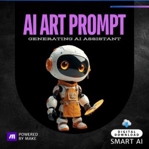 AI art robot holding a paint disc, representing the Telegram AI Art Assistant that turns voice messages into visual artworks using AI.